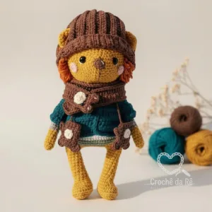 Oliver o Leãozinho Amigurumi – Boneco em Crochê Artesanal Feito à Mão