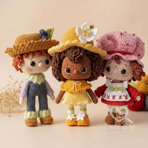 Turma da Moranguinho Kit Amigurumi – Moranguinho, Laranjinha e Limaozinho em Crochê