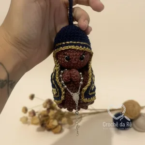 Chaveiro Nossa Senhora Aparecida – Amigurumi em Crochê Feito à Mão