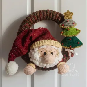 Guirlanda Papai Noel em Crochê – Decoração Natalina Feita à Mão