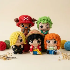 Chaveiro - One Piece - Zoro, Sanji, Luffy, Nami e Chopper