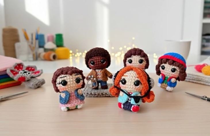 Chaveiro Stranger Things Amigurumi – Feito à Mão em Crochê 👾